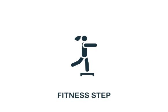 Fitness Step Icon Graphics and Icons Review