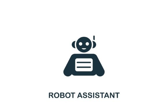 Robot Assistant Icon Graphics and Icons Review